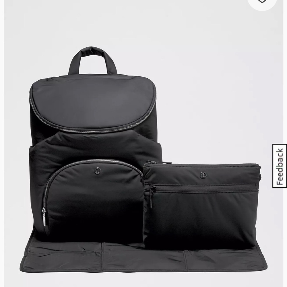 Lululemon Athletica New Parent Black Backpack Set with changing pad